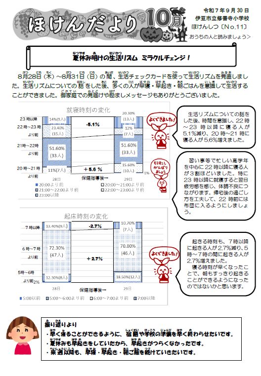 保健便り１０月号